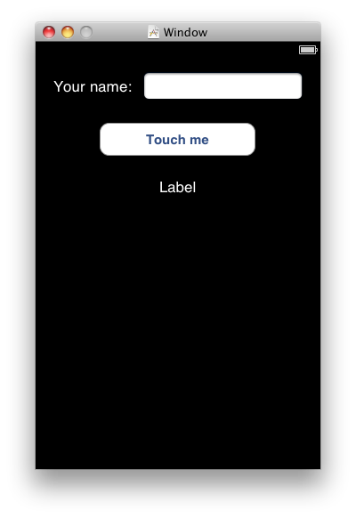 Hello world in Interface Builder