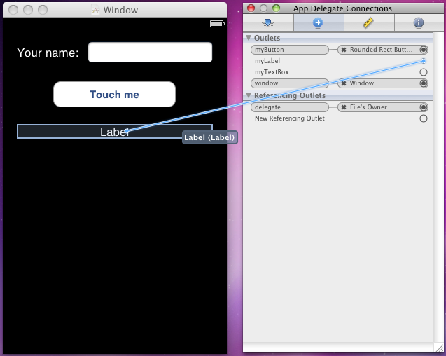 Connecting outlets in Interface Builder