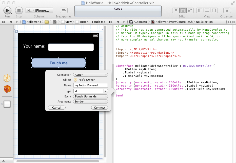Adding an action Adding an action