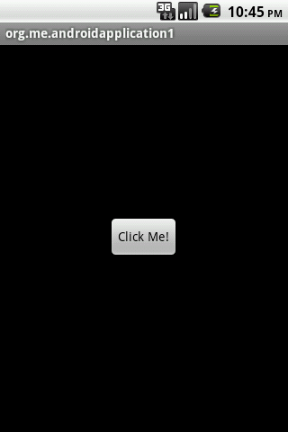 The project template app running in the Android emulator