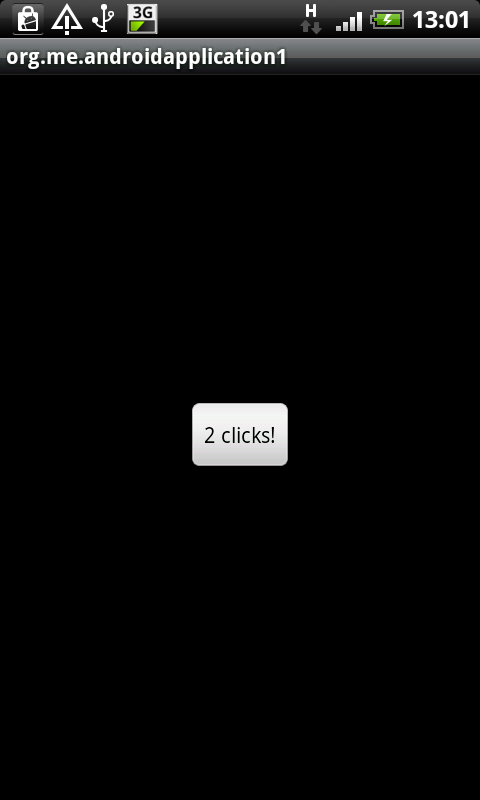 The project template app running on an Android device