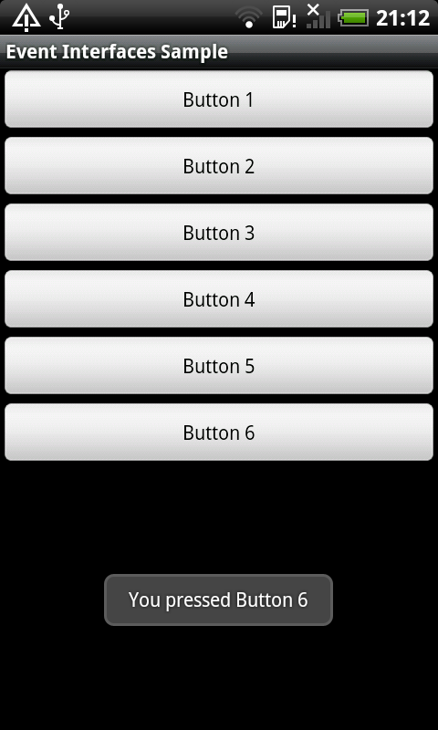 Clicking a button in the sample app that accompanies this article Clicking a button in the sample app that accompanies this article
